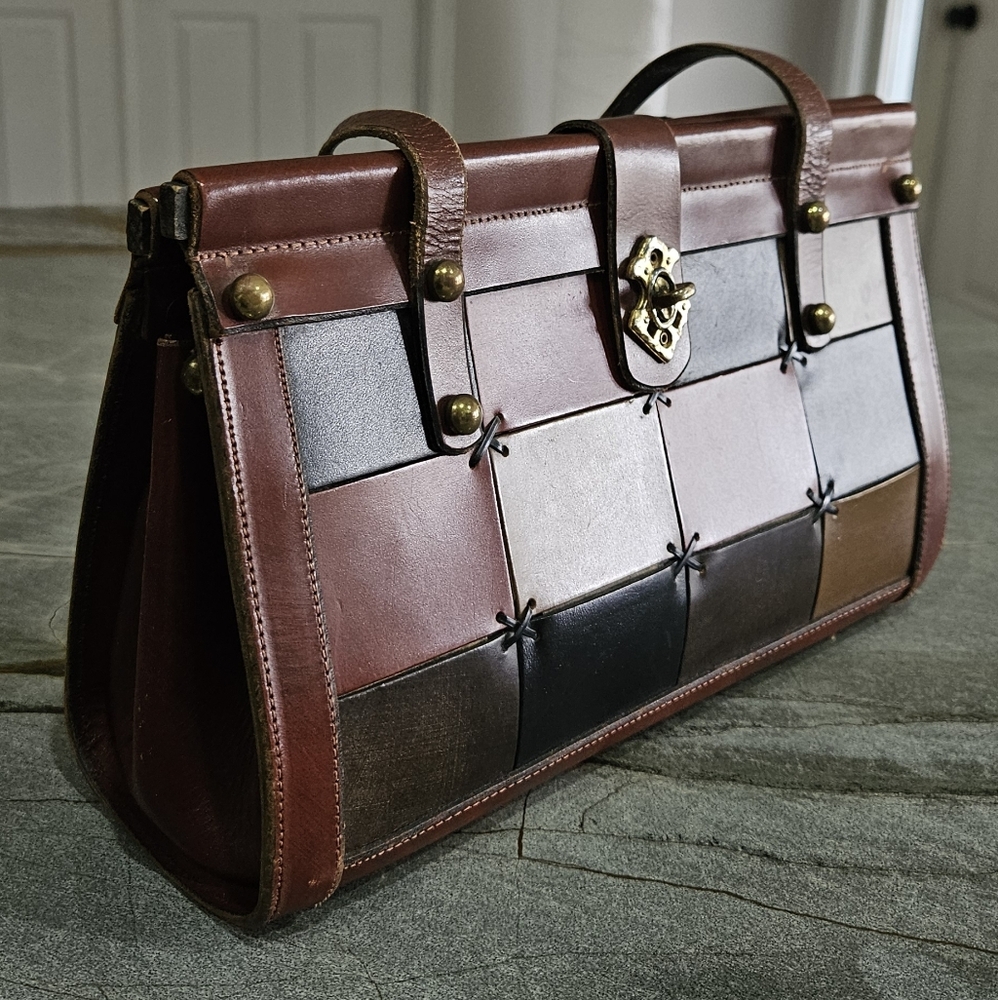 Patchwork Benchmade 1960s Vintage Leather Bag
